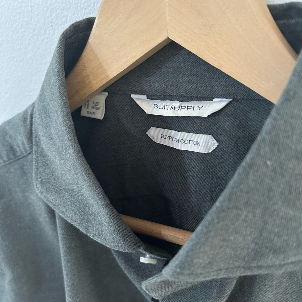 Dark Grey Cotton Flannel Shirt Egyptian Cotton Flannel